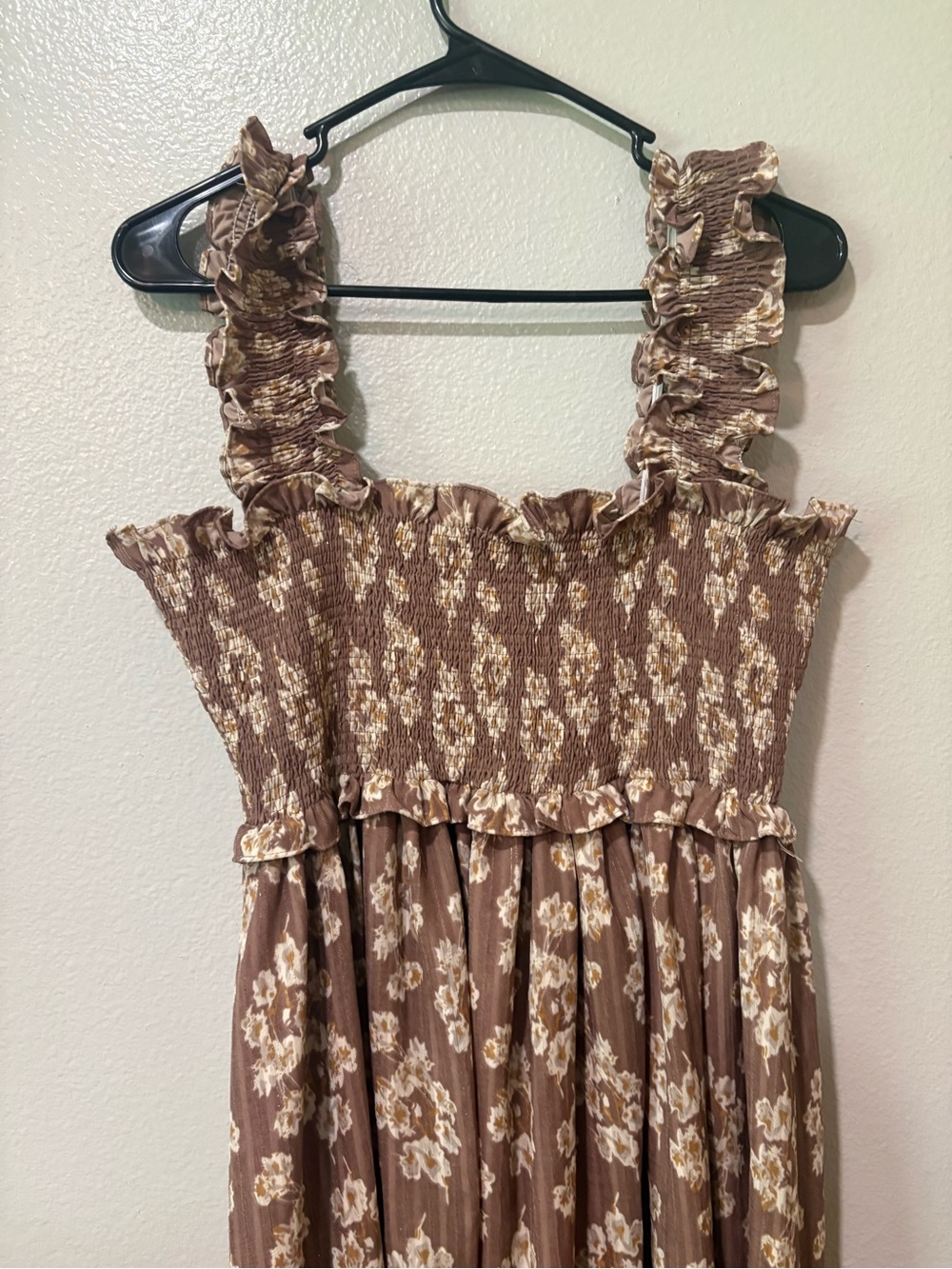 Altar'd State Brown Floral Ruffle Sundress